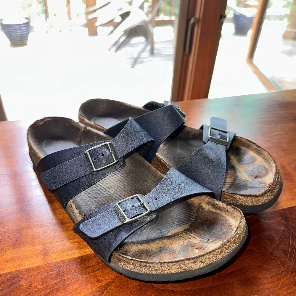 Birkenstock Arizona Slide Sandal in Navy Blue EU Size 42